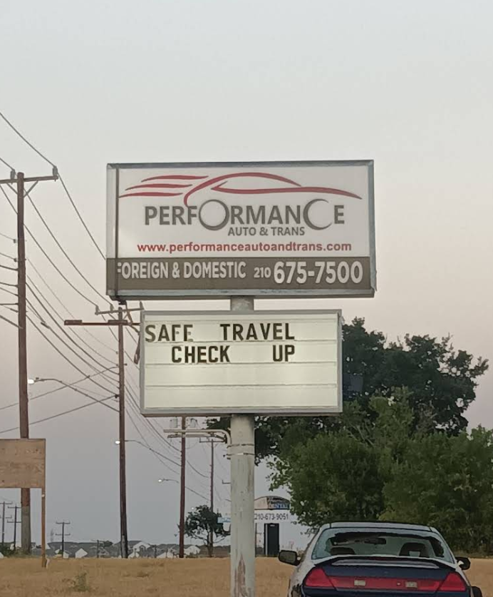 Performance Automotive & Transmission storefront on Marbach Road, San Antonio